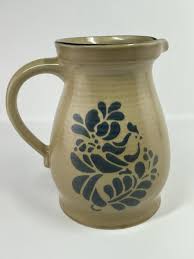 Vintage Pfaltzgraff Folk Art 2-1/2 Quart Pitcher #416 Blue Floral 8 1/2" 1980's | eBay Australia