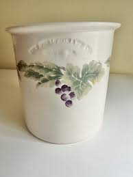 Vintage Pfaltzgraff Jamberry Large Gadget Crock Utensil ...