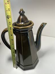 Vintage Pfaltzgraff Green Tall Coffee/Tea Pot With Lid 13.5 ...