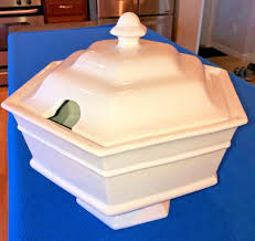 Haeger Pottery White Soup Tureen Hexagon Base with Lid | eBay