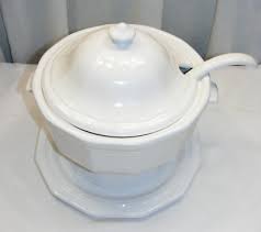 Vintage Pflatzgraff Pottery Heritage White Soup Tureen Ladle Underplate USA 8-d | eBay