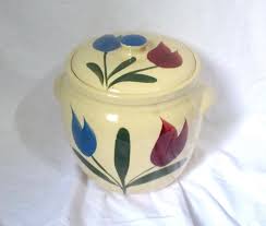 RARE VINTAGE WATT POTTERY TULIP COOKIE JAR WITH LID | eBay