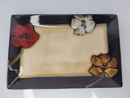 Pfaltzgraff Painted Poppies Rectangular Serving Platter Tray ...