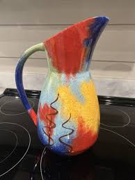 Colorful Pfaltzgraff Sedona 72 oz Ceramic Pitcher — 14” Tall — Near Mint | eBay