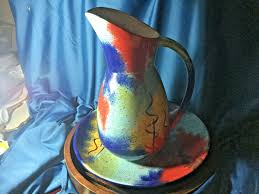 2 pc ~ Pfaltzgraff Sedona ~XL pitcher 14'' multi color centerpiece bowl 14'' | eBay