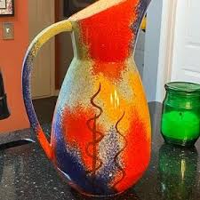 Pfaltzgraff | Art | Vintage Pfaltzgraff Creamer Dish Stoneware Folk Art Tan And Blue Bundle | Poshmark