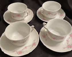 4 Vintage Teacup and Saucer Sets by OBERPFALZ Ceramic Pink ...