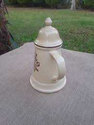 Vintage Pfaltzgraff 9 3/4" Stenciled Tan Lidded Glazed Stoneware Teapot - Etsy