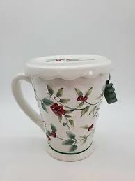 Pfaltzgraff Winterberry Mug With Lid/Coaster Tea Infuser | eBay