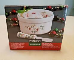Pfaltzgraff Winterberry Dip Bowl Set With Spreader Knife NIB ...