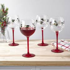 Winterberry® Set of 4 Hand Painted Wine Goblets