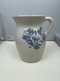 Vintage Pfaltzgraff Yorktowne Blue Floral Stoneware Pitcher ...