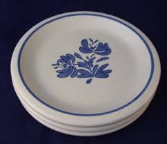 Pfaltzgraff Stoneware Yorktowne Blue 3 Salad Bread Dessert Plates USA Vintage | eBay