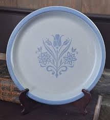 Vintage and Rare - Canonsburg Pottery Meadow Lane Blue Tulip - Large 12" Round Platter or Chop Plate, Plus Serving Bowl 1960s GORGEOUS - Etsy