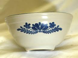 Yorktowne Pfaltzgraff Mixing Bowl Blue Floral Smooth Blue ...