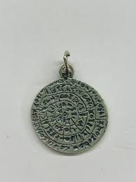 ancient greek minoan phaistos disc streling silver 925 ...