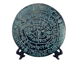 Phaistos Disc ,Greek Relief terracotta Museum Replica,Green ...