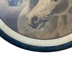 Antique, Pencil on Paper Reproduction of J.F. Herring's Painting, “pharaoh's Horses” in Original Round Frame. Signed & Dated, 1900. - Etsy
