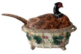 Vintage 1990 Fitz & Floyd Hand Painted Woodland Pheasant Soup Tureen& Ladle READ | eBay