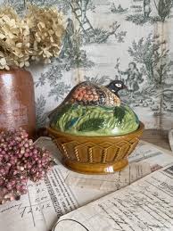 French Majolica Pate Tureen Pheasant - Etsy Canada