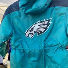 Philadelphia Eagle NFL Jacket. Size Large 7 in kids.... | Depop