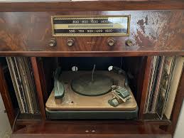 Antique radio and record player