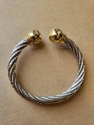 2 Tone Heavy Gold and Silver Bangle - Etsy