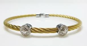 CHARRIOL 18K WHITE GOLD .18CT DIAMOND YELLOW STAINLESS STEEL ...