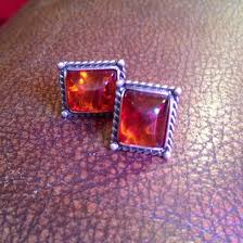 Baltic Amber Earrings Set in Sterling Silver - Etsy