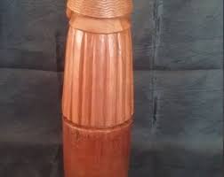 Vintage Hand Carved Signed Solid Wood Peasant Woman - Artist ...