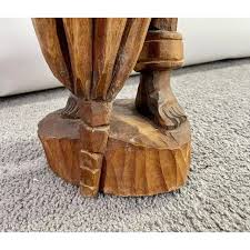 Folk Art Wood Sculpture of a Caribbean Man Holding a ...