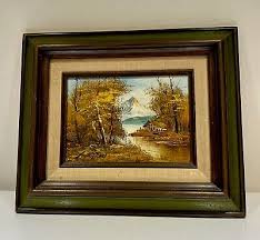 Vintage Original Signed Oil On Board Painting Framed 12x10” Forest Landscape | eBay