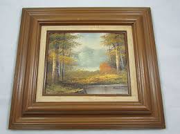 Original Framed Oil Painting Landscape Mountains Forest Stream Signed Rathman | eBay