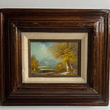 VTG Signed Cantrell Oil on Canvas Painting Autumn Landscape 14-3/4 X 12-3/4” for Sale in Loves Park, IL - OfferUp