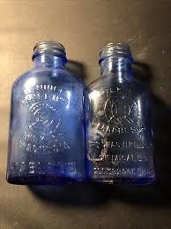 Lot of 2 Colbalt Blue Bottles Milk of Magnesia Embossed Bottles, 1 Tablet 1930s | eBay