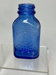 2 Cobalt Blue Phillips Milk of Magnesia Bottles Raised Letters Vintage | eBay