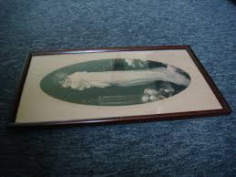Antique 1920's Lithograph With Art Deco Wood Frame - 16 1/4 ...