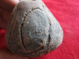PRE-COLUMBIAN TRADE BEAD....SPINDLE WHORL CLAY BEAD....HAND ...