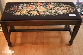 VINTAGE TONKBENCH PIANO BENCH WITH EMBROIDERED SEAT Auction | Estate 360