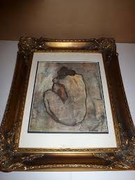 Vintage Framed Matted Pablo Picasso Blue Nude Lithograph Reproduction | eBay