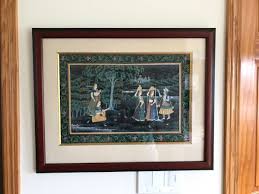 PERSIAN INDIAN VTG PAINTING Gouache Linen PROFESSIONAL MATTE ...