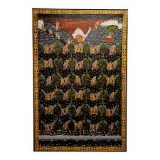 Monumental Mid-Century Pichwai Pichhavi Painting – Krishna & Gopis, Framed 76” | Chairish