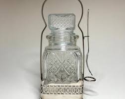 Vintage Pressed Glass Pickle Jar in Stand With Fork, Vintage Dining Pickle Jar, Garnish Jar for Vintage Bar, Vintage Barware - Etsy