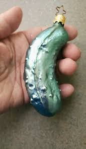 Mercury Glass Pickle Christmas Ornament 4" Green Holiday ...