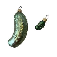 2 Old World Christmas Cucumber Pickle Glass Ornaments Made ...