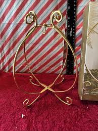 Pier 1 Ornament Holder display stand gold metal Christmas ...