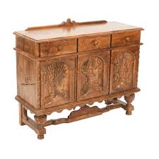 Hand Carved Wood Inlay Buffet Table Animal Design, Small ...