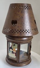 Snowman Lantern Tea Light Votive Candle Holder Tin Metal ...