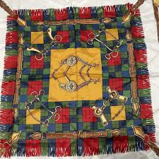 Vintage Water Repellant Scart Acetate Japan Equestrian ...