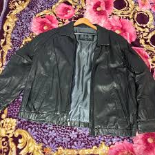 Collezione Black leather bomber jacket - a stylish... | Depop